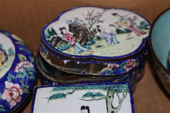 A group of Chinese Canton enamel polychrome wares